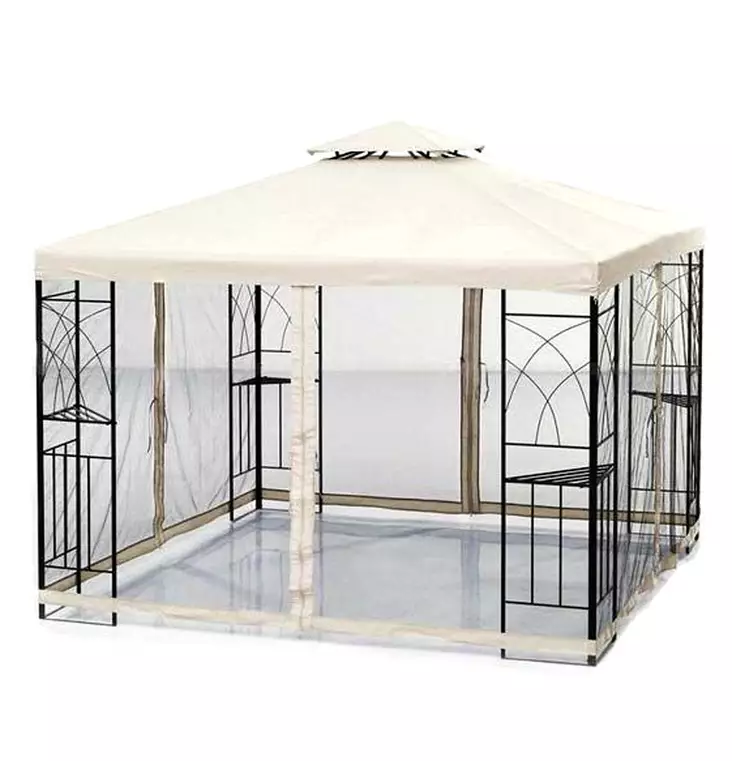 Varakate paviljonki Barcelona 3x3m kattokangas + hyttysverkot beige - Paviljongin varakatteet - 6438168105635 - 1