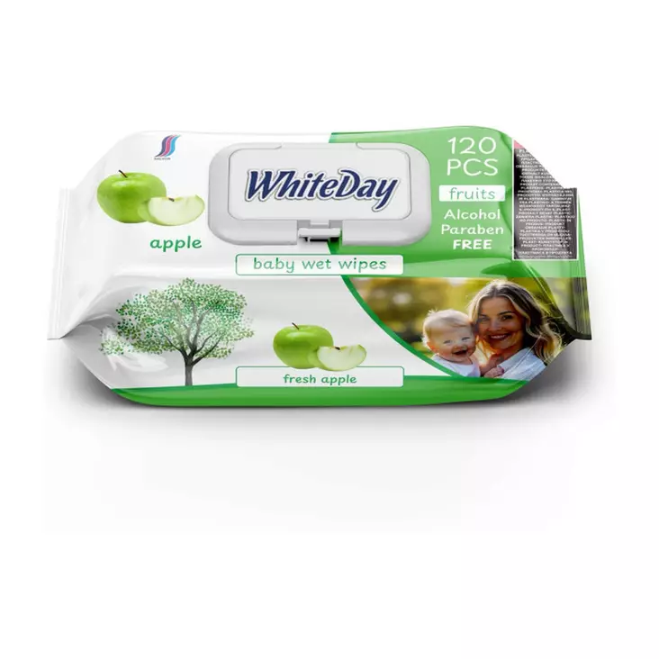 Whiteday Puhdistuspyyhe 120kpl Omena - Vauvan hoito - 8684718450535 - 1