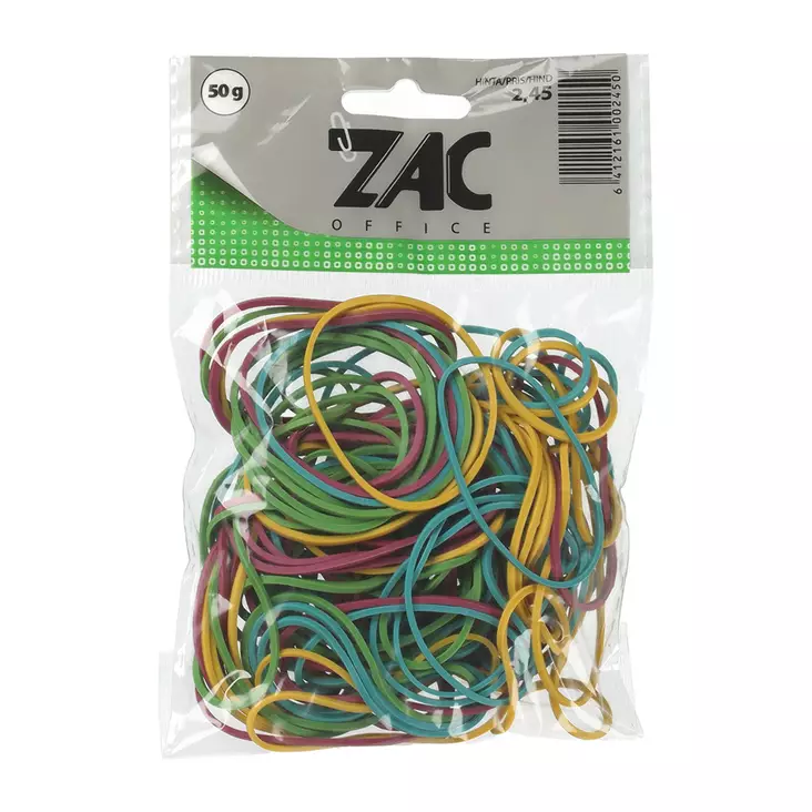 ZAC Värilliset kumilenkit 50 g - Yleiset konttoritarvikkeet - 6412165096615 - 1
