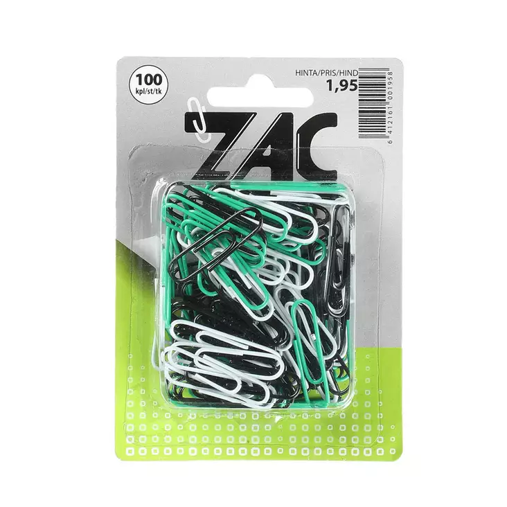 ZAC Värilliset PAPERILIITTIMET 33 mm - Yleiset konttoritarvikkeet - 6412165025325 - 1