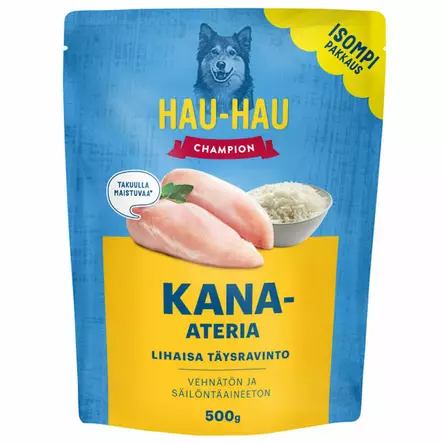 Koiranruoka Hau-Hau Champion Kana-ateria 500 g - Koiranruoat ja herkut - 6438554005396 - 1