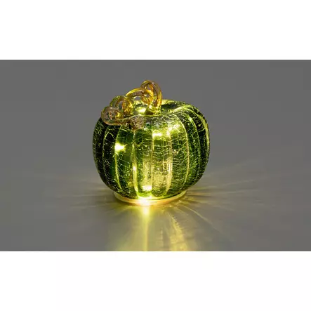 Kurpitsa LED-valoilla särölasi vihreä - Valohahmot ja valokoristeet - 6410416588506 - 2