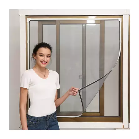 Magneettinen hyttysverkko 200x50cm musta - Hyönteisverkot ja oviverhot - 6438014269566 - 1