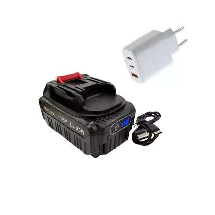 Matrix akku 4Ah Airam GaN 65W. - Työkaluakut ja -laturit - 840026 - 1