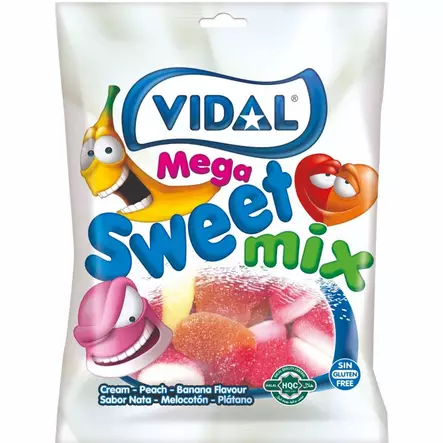 Mega Sweet Mix karkkipussi 90g Vidal - Makeiset ja naposteltavat - 8413178405386 - 1