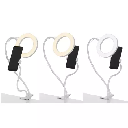 RENGASVALO 16CM SELFIE VALO LED Puhelinpidike+taipuisa varsi - Puhelimet ja puhelintarvikkeet - 6410416066806 - 2