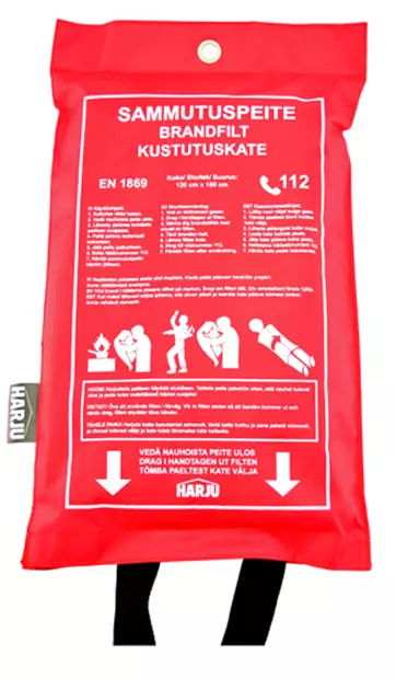 SAMMUTUSPEITE HARJU 1,2X1,8M PUNAINEN - Sammutuspeitteet ja sammutusvälineet - 6438140936066 - 2