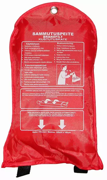 SAMMUTUSPEITE HARJU 1,2X1,8M PUNAINEN - Sammutuspeitteet ja sammutusvälineet - 6438140936066 - 1
