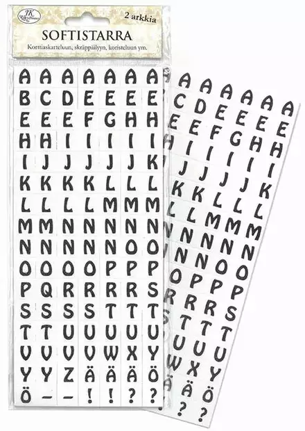 SOFTISTARRA KIRJAIN MUSTA 2ARK - Tarrat ja kiiltokuvat - 6417715026906 - 1