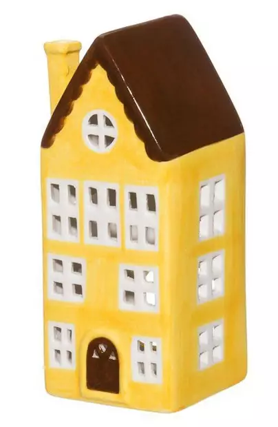 Kynttil=C3=A4lyhty lyhty talonmuotoinen keltainen - Lyhdyt sisäkäyttöön - 6410416305806 - 1