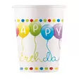 Kertakäyttömuki kartonki Happy Birthday 200ml 8kpl - Kertakäyttömukit ja -lasit - 5201184934616 - 1