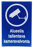 Opastekyltti kameravalvonta 20x30cm muovinen - Opasteet ja kyltit - 6438168096056 - 1