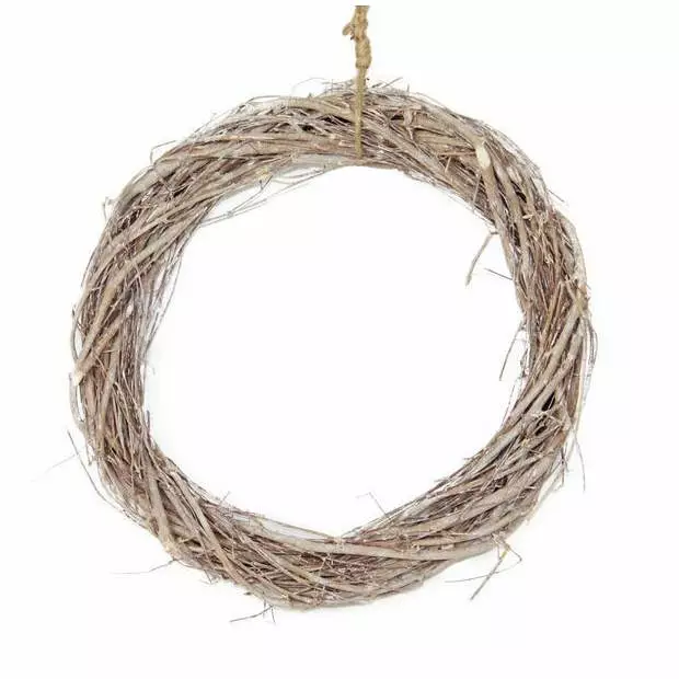 Kranssi pyöreä oksapunos 28cm - Joulukoristeet ja lumihiutalepallot - 6416096054126 - 1