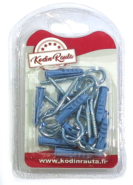 AVOKOUKKU + PROPPU 50mm 10KPL - Koukut, naulakot ja telineet - 6438417017726 - 1