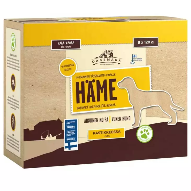 Dagsmark 8x120G Häme Kala-Kaura Kotimain - Koiranruoat ja herkut - 6430066382736 - 1
