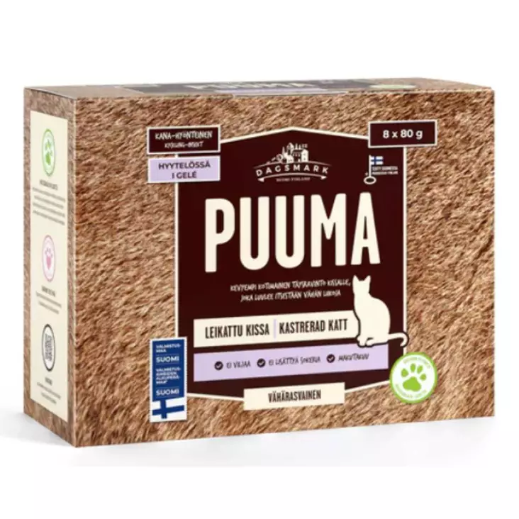 Dagsmark Puuma 8x80G Hyytelössä Leikatul - Kissanruoat ja herkut - 6430066383306 - 1