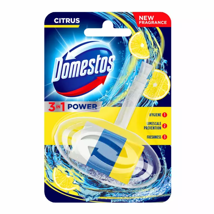 Domestos WC-raikastin 3in1 Citrus. - WC-puhdistusaineet - 8712561874656 - 1