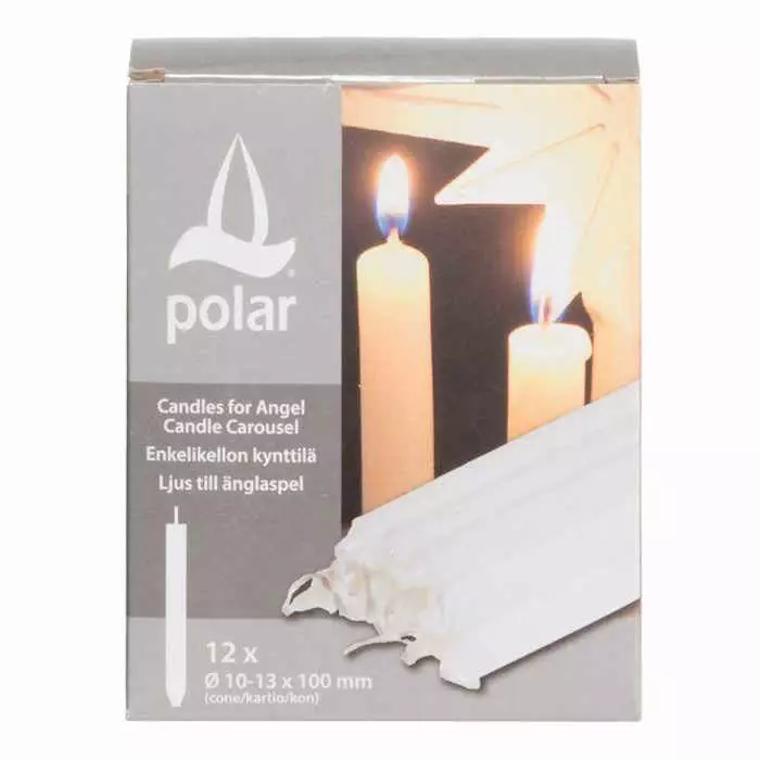 Enkelikellon kynttilä 12 kpl - Jouluaskartelu ja joulutarrat - 6410412407016 - 1