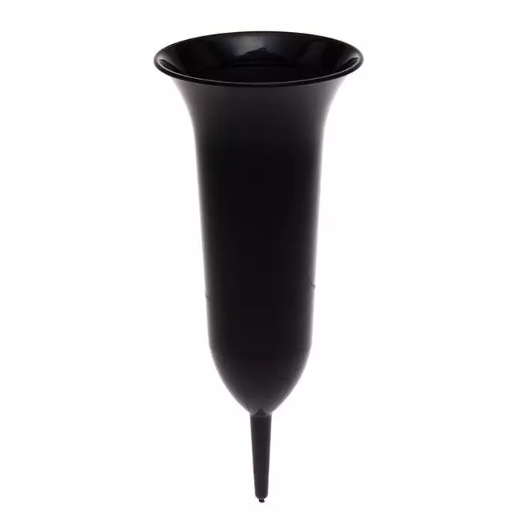 Hautamaljakko musta muovinen 26cm - Ulkoruukut - 6410412906496 - 1