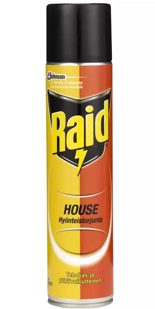 Raid House aerosoli torjuu tehokkaasti erilaiset hy=C3=B6nteiset - Hyönteismyrkyt ja torjunta-aineet - 6414400022526 - 1