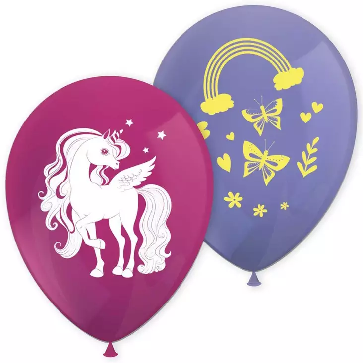 Ilmapallo Unicorn Rainbow 8kpl - Vappukoristeet ja -tarvikkeet - 5201184937686 - 1