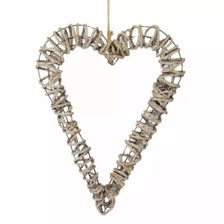 Rottinki kranssi sydän 48cm - Joulukoristeet ja lumihiutalepallot - 6416096154116 - 1