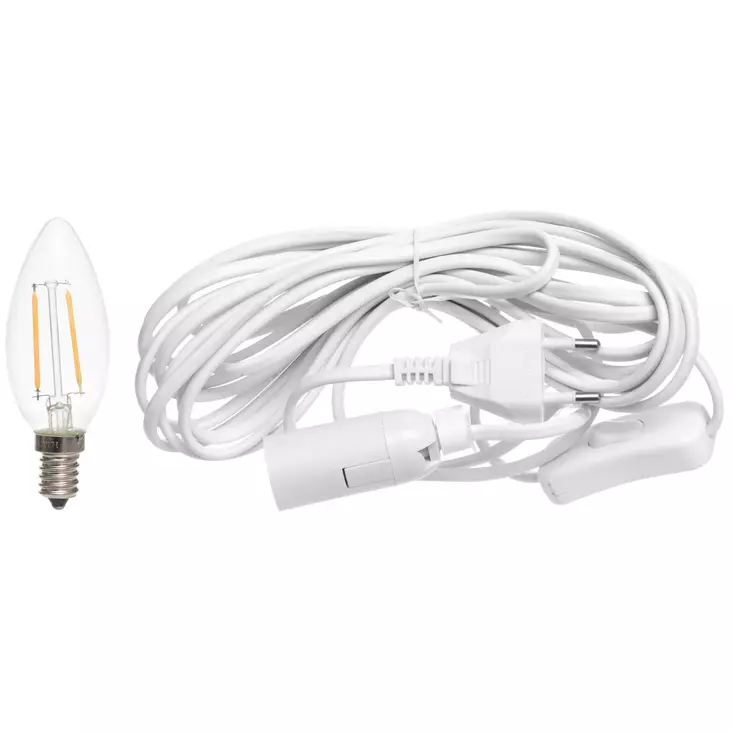 JOHTOSARJA KATKAISIJALLA 5M E14 LED - Valosarjat verkkovirta - 6410412972026 - 1