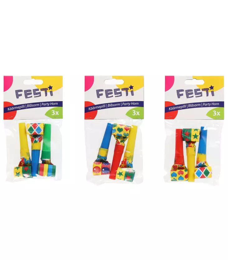 KÄÄRMEPILLI 3KPL Festi - Vappukoristeet ja -tarvikkeet - 6410410127626 - 1