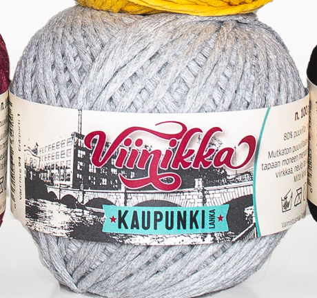 KAUPUNKILANKA VIINIKKA MOPPILANKA 100g Viinikka 94 Harmaa - Makrameelangat ja moppilangat - 6430063332406 - 1