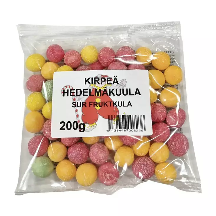 Kirpeä Hedelmäkuula 200 g - Makeiset ja naposteltavat - 6438448008236 - 1