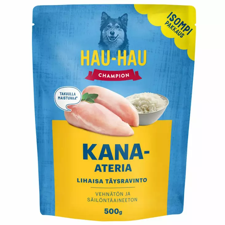 Koiranruoka Hau-Hau Champion Kana-ateria 500 g - Koiranruoat ja herkut - 6438554005396 - 1