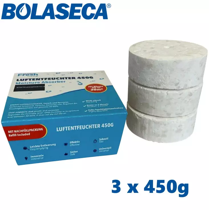 KOSTEUDENPOISTAJA TÄYTTÖPAKKAUS 3X450G - Auton kosteudenpoistajat - 8412490501196 - 1