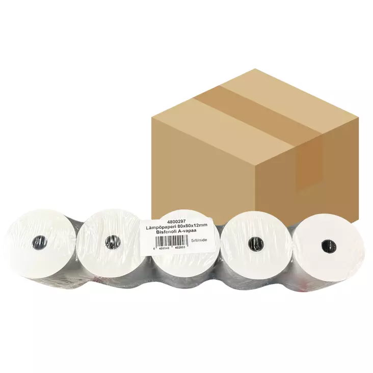 Kuittirulla 80x80x12mm 75m 50kpl. - Toimistopaperit ja kirjekuoret - 6405048402986 - 1