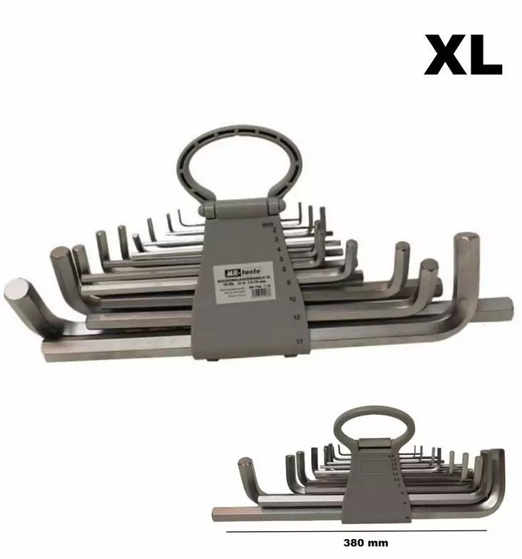 Kuusiokoloavain sarja XL 18-osainen 380mm - Kuusiokoloavaimet - 6430032155876 - 1