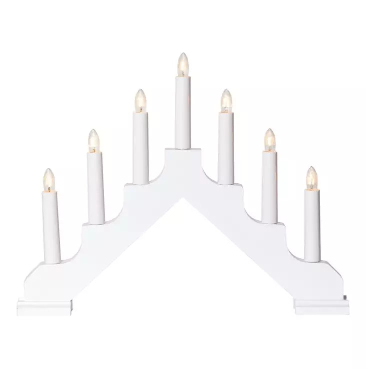 Kynttelikkö valkoinen 7 x led - Kyntteliköt - 6438168110066 - 1