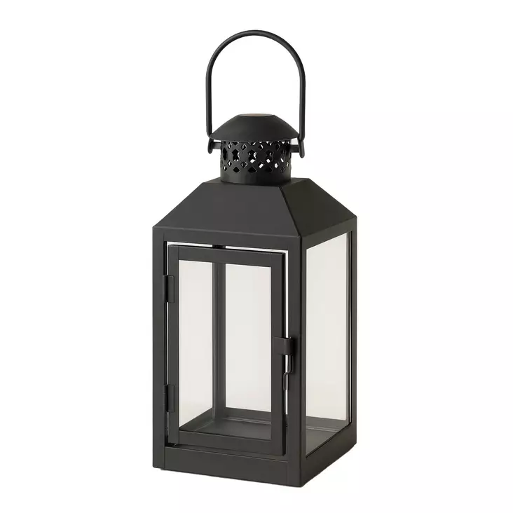 KYNTTILÄLYHTY mattamusta 13x12x25 cm - Ulkolyhdyt - 6438159605236 - 1