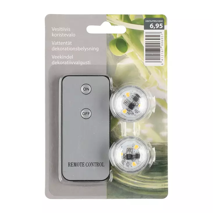 LED-valopari vesitiivis kaukosäätimellä - Kukkatarvikkeet ja kukkatelineet - 6412165085916 - 1