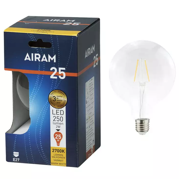 LED G95 2W/827 E27 FIL BX - Lamput E27 kanta - 6435200242846 - 1