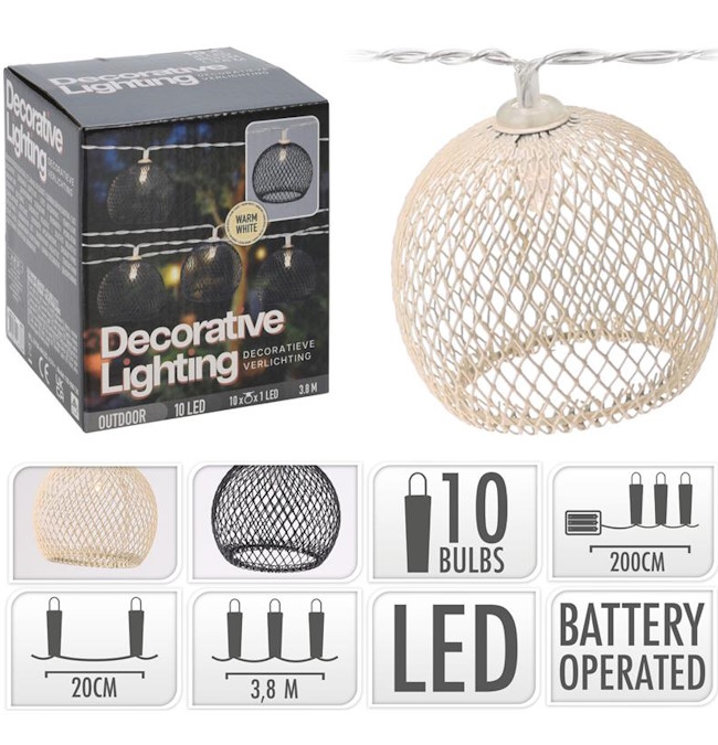 koristelamppusarja led puutarhaan - Valosarjat paristokäyttöiset - 8720573463386 - 1
