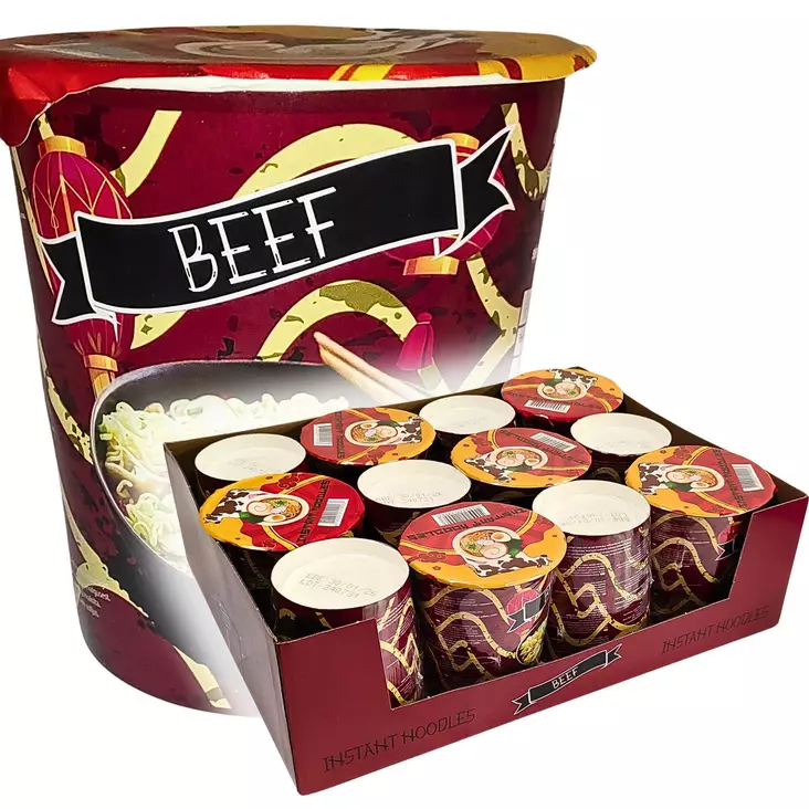 Lihanmakuiset nuudelit kupissa, 12 kpl tukkupakkaus. - Nuudelit ja pastat - 838016 - 1