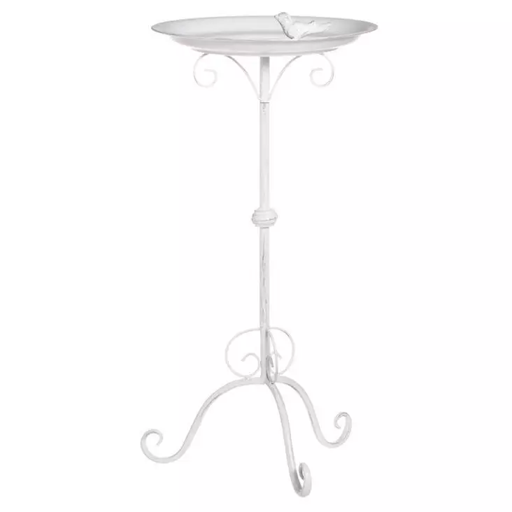 Lintukylpy jalallinen 64cm antiikinvalkoinen - Puutarhakoristeet - 6410416358666 - 1