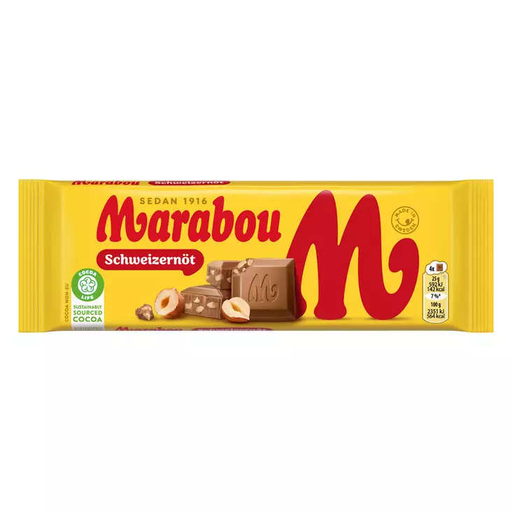 MARABOU SUKLAALEVY 100G sveitsinpähkinä - Suklaat - 7310511216306 - 1