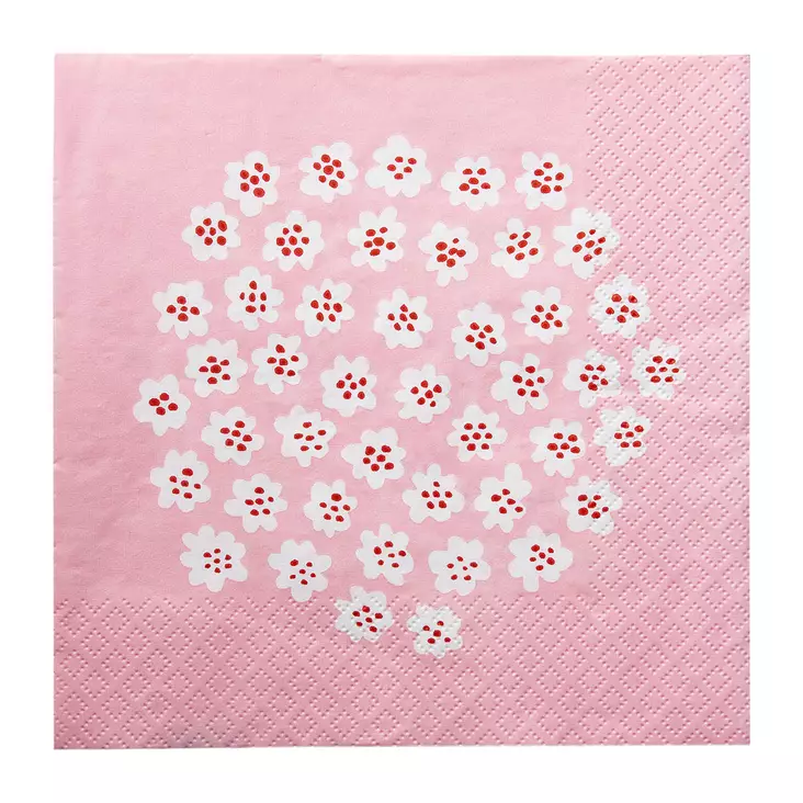 Servetti Marimekko Puketti roosa 33cm - Lounas-servetit 33x33 - 6411633140386 - 1
