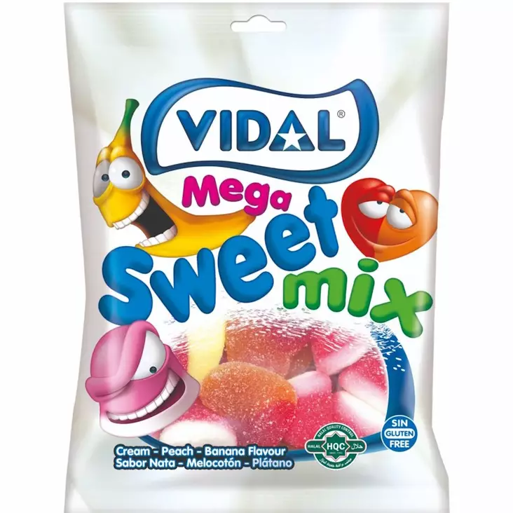Mega Sweet Mix karkkipussi 90g Vidal - Makeiset ja naposteltavat - 8413178405386 - 1