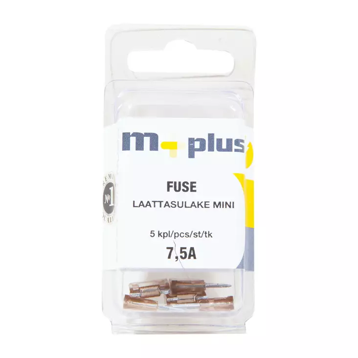M+ LAATTASULAKE 7,5A 5 KPL MINI - Sulakkeet ja sulakerasiat - 6417196696926 - 1