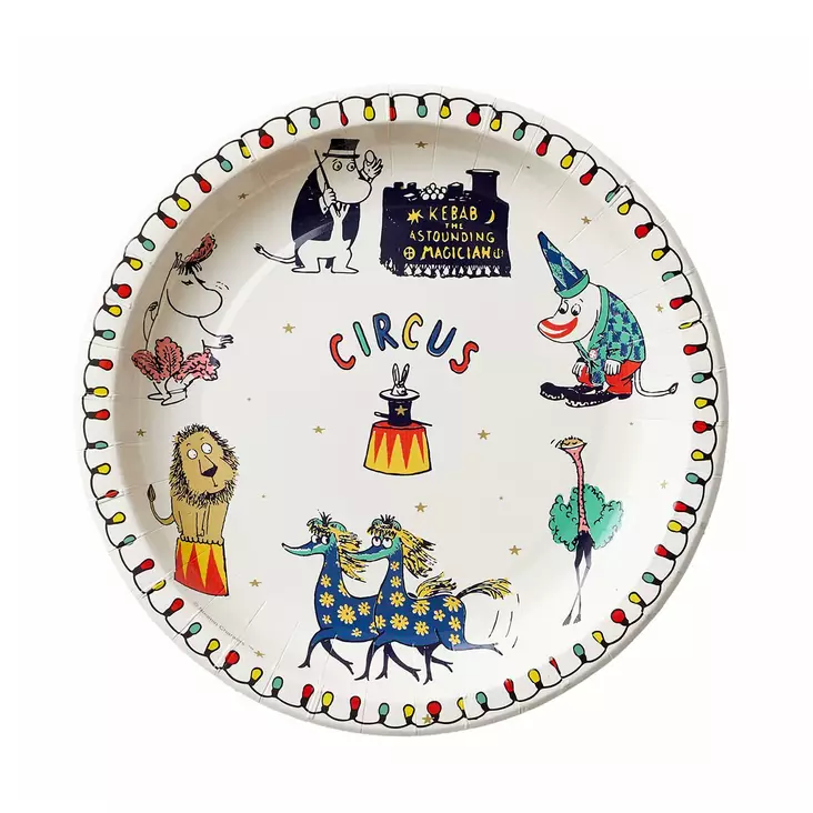 Kartonkilautanen 12kpl 22cm Sirkusmuumi - Kertakäyttölautaset - 6411631123886 - 1
