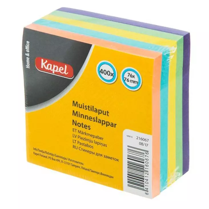 Muistilappu 400 kpl Kapel - Lehtiöt, muistikirjat ja vihkot - 6410412160676 - 1