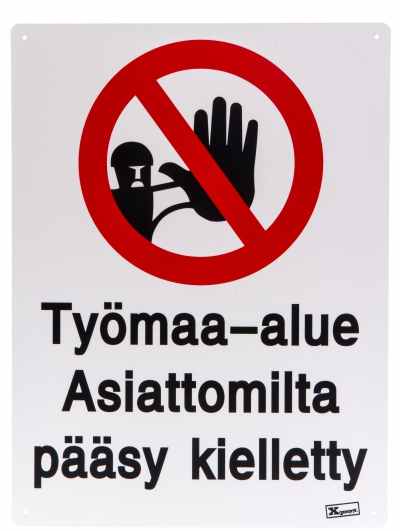 OPASTE TYÖMAA-ALUE - Opasteet ja kyltit - 6410412473806 - 1