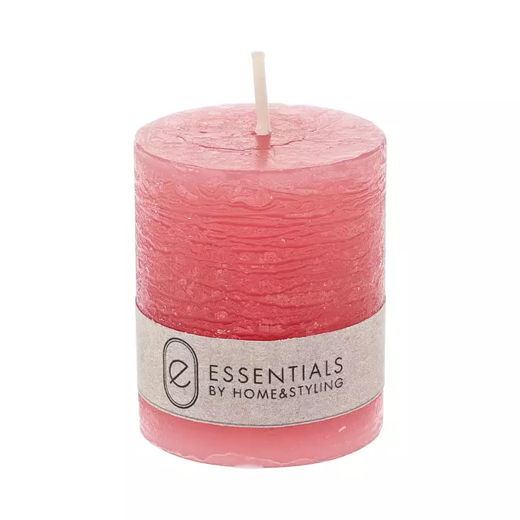 Pöytäkynttilä pun 4x5cm - Pallokynttilät ja pöytäkynttilät - 8721037316286 - 1