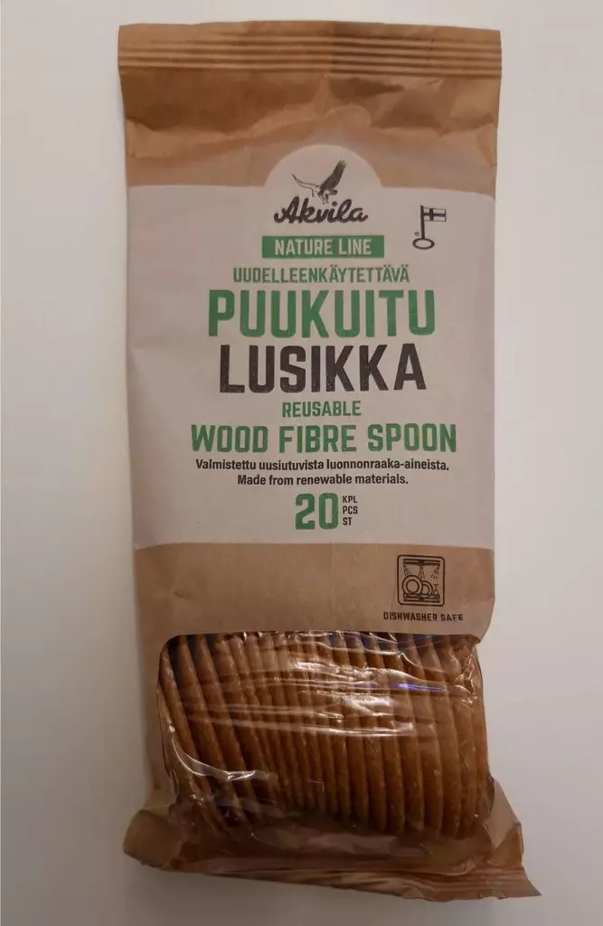 PUUKUITU RUOKALUSIKKA 20KPL 17CM - Kertakäyttöaterimet - 6416741020186 - 1